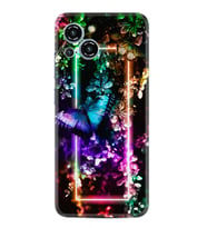 Reeder S23 Max Pro Kılıf Silikon Desen Özel Seri Butterfly Neon 1684