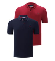 İKİLİ SET T8561 DEWBERRY ERKEK TSHIRT-BORDO-LACİVERT