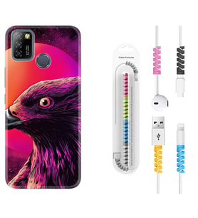 INFINIX Smart 4 5 6 Zero 8 S5 Pro Kılıf Kablo Koruma Spiral Silikon Red Eagle 1752