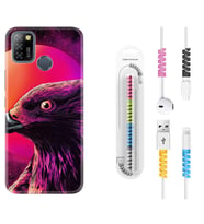 INFINIX Smart 4 5 6 Zero 8 S5 Pro Kılıf Kablo Koruma Spiral Silikon Red Eagle 1752