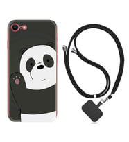 Apple iPhone 5 6 7 8 Plus Se XR Kılıf Boyun Askılı Silikon Hello Panda 1709