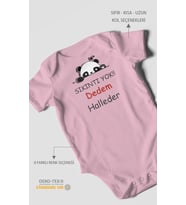 Sıkıntı Yok Dedem Halleder Baskılı Bebek Zıbını – Çıtçıtlı Body  %100 Pamuk Kısa Kol (Koyu Pembe)