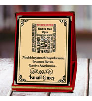 Matematik Öğretmeni Baskılı Plaket (8. Tasarım)  Kişiye Özel (Kırmızı)