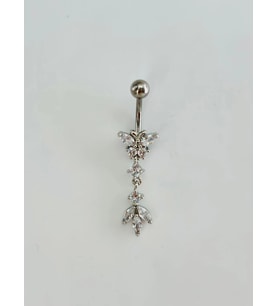 Detaylı Sallantılı Göbek Piercing - Pg0165