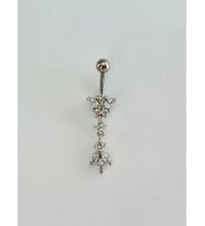 Detaylı Sallantılı Göbek Piercing - Pg0165