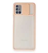 Galaxy M51 Kılıf Palm Buzlu Kamera Sürgülü Silikon - Pembe
