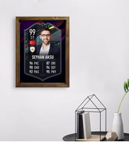 BK Gift Kişiye Özel Doğal Masif Ahşap Çerçeveli Tablo 45x65cm Futbolcu Kartı-13