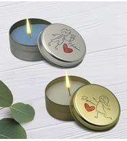 BK Gift Kişiye Özel Çift Tasarımlı Silver ve Gold Metal Kutuda Kokulu Mum Hediye Seti - 4, Ev Hediyesi, Sevgiliye, Arkadaşa Hediye, Kokulu Mum