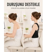 Dik Duruş ve Postür Korsesi Ayarlanabilir Çapraz Lastikli Sırt Bel Desteği