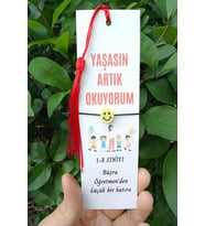 40 Adet Karne Hediyesi Emoji Bileklik & Kitap Ayracı- Okul Hediyesi - İsimli