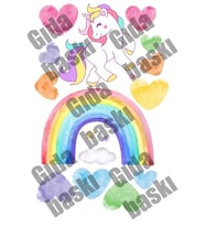 Yenilebilir Şeker Kağıt Tek Boynuzlu At Unicorn Temalı Pasta Süsleme