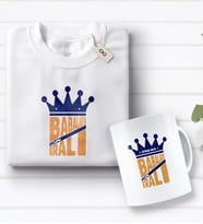 BK Gift Kişiye Özel Babaların En Kralı Tasarımlı Beyaz Tişört ve Kupa Seti-1 (Model 1)