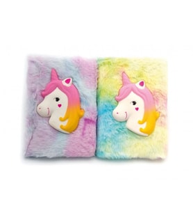 Kabartmalı Unicorn Tasarımlı Peluş Hatıra Defteri