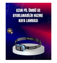 Mey İthalat® Süper Parlak LED Kafa Feneri 3 Renk 53 Mod Type C Şarjlı