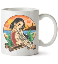 Summer Women Baskılı Porselen Kupa Bardak