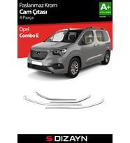 S-Dizayn Opel Combo E Krom Cam Çıtası 4 Prç 2019 Üzeri A+ Kalite