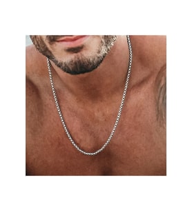 Arnavut Zinciri Örme Erkek Çelik Kolye Zincir 3mm 70CM (Gümüş)