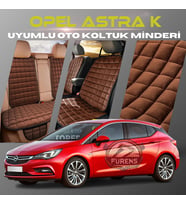 Opel Astra K Kahverengi Renk Tay Tüyü Cepli & Terletmez Sırtlı Oto Koltuk Minder Seti - Koltuk Koruma Kılıfı (ÖN & ARKA TAM SET)