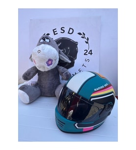 Sevimli Peluş Eşek Oyuncak + Mini Kask Kombini