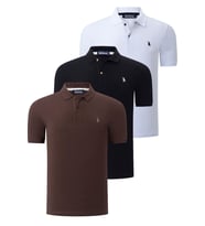 ÜÇLÜ SET T8561 DEWBERRY ERKEK T-SHIRT-SİYAH-BEYAZ-KAHVE (Karışık)