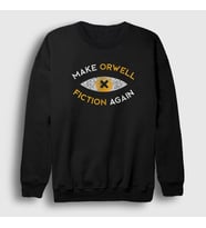 Presmono Unisex Siyah Make Orwell Fiction Again Sweatshirt 533131tt