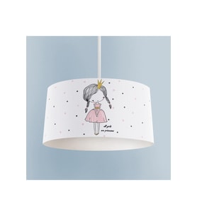 MEKTA HOME BEBEK VE ÇOCUK ODASI Örgülü Saçlı Prenses Kız Desenli Avize