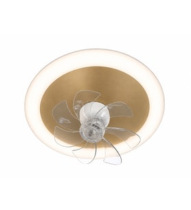 Eskitme Gold Ø50cm LED Fanlı 4000K Gün Işığı Modern Hareketli Polikarbon Plafonyer Avize