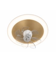 Eskitme Gold Ø50cm LED Fanlı 4000K Gün Işığı Modern Hareketli Polikarbon Plafonyer Avize
