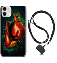 Apple iPhone 11 12 13 Mini Kılıf Boyun Askılı Silikon Boks Eldiveni 1763