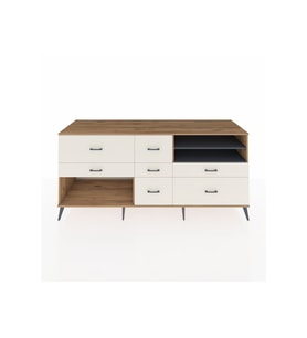 Kronos Konsol 2 Raflı 7 Çekmeceli  220x59x99 Çam-Antrasit/Aytaşı