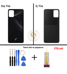 Reeder Vida Seti + Yapıştırıcı S19 Max Siyah Yapıştırıcı B-7000 Yapıştırıcı Vida Seti Arka Kapak Arka Cam Batarya Kapağı Lazer Kesim Kapak Pil Kapağı Back Cover