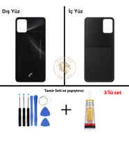 Reeder Vida Seti + Yapıştırıcı S19 Max Siyah Yapıştırıcı B-7000 Yapıştırıcı Vida Seti Arka Kapak Arka Cam Batarya Kapağı Lazer Kesim Kapak Pil Kapağı Back Cover
