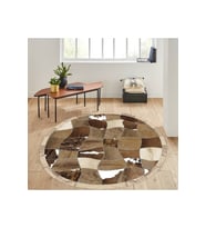 Rovigo Home Dijital Baskı Yıkanabilir Kaymaz Taban Yuvarlak Salon Halısı RVG7293-HT1225 (Kahverengi)