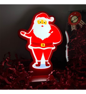 Noel Baba Yılbaşı Masaüstü Led Lamba/gece Lambası/usb’li Ve Uv Baskılı (leon—led Ile Neon Görünüm) 11*14 CM