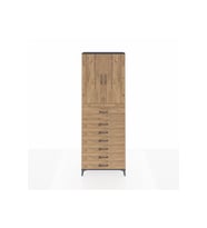 Arges Dolap 3 Raflı 7 Çekmeceli 2 Kapaklı 88x30x243 Antrasit-Çam