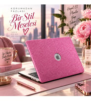 MacBook Air Kılıf 13.6 İnç M2 M3 M4 Uyumlu Premium Simli Kaplama TPU Sert Koruma İnce Hafif Parlak Yüzey Glitter Hardcase Darbe Önleyici Tasarım USB C Adaptör Hediyeli Açık Pembe
