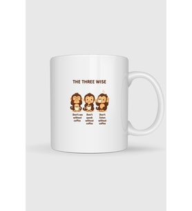 The Three Wise 3 Maymun Baskılı Kupa Bardak