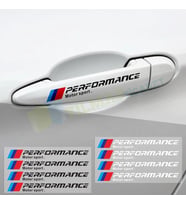 Bmw M Performance Motor Sport Kapı Kolu Bagaj Jant Sticker Etiket Yapıştırma 4 Adet ( 13 x 1,4 Cm Ölçü )