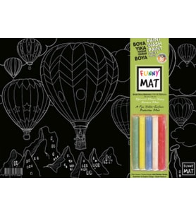 Funny Mat Black (Tebeşirli) Sıcak Hava Balonu 25X35 Cm