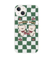 Iphone 14 PLUS Uyumlu Double Bear Tasarımlı Şeffaf Telefon Kılıfı
