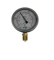 Manometre Gliserinli Alttan Çıkışlı Q100 - 0 - 1 + 1.5 Bar 1/2