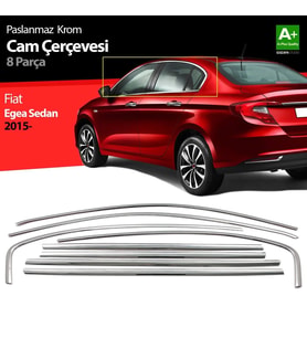 Fiat Egea Uyumlu Sedan Krom Cam Çerçevesi 8 Parça. 2015 Üzeri