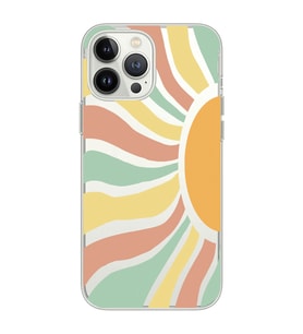Iphone 15 Pro Uyumlu Güneş Desenli Şeffaf Telefon Kılıfı