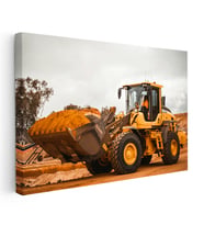 Kanvas Tablo Volvo Lastikli Yükleyici Çalışma Sahası İş Makinesi Tablosu Ev Ofis Duvar Dekoru
