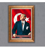 Altın Varaklı Paspartulu Çerçeveli Tablo sd568