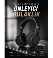 Kulak Üstü Kablosuz Bluetooth Kulaklık Gürültü Önleyici Ayarlanabilir