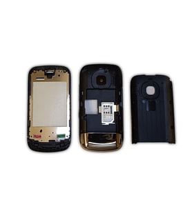 Nokia C2-02 Kasa Kapak Tuş Takımı C2-02 Uyumlu Siyah Renk Orta Kasa Ön Kapak Arka Kapak Tuş Takımı