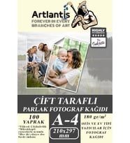Fotoğraf Baskı Kağıdı A-4 180 Gr/m2 100'lü 1 Paket A4 Fotoğraf Kağıdı Ofis Ve Ev Tipi Mürekkepli Yazıcılar İçin (Beyaz)
