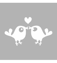 Sevimli Kuşlar Araba Sticker siyah 17x10 CM (Beyaz)