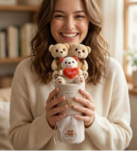 Premium Kadiye Kutuda Bearbloom Ayıcık Buketi - No24